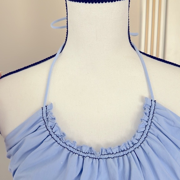 3.1 Phillip Lim Gathered Ruched Blue Cotton Dress Size 6 - Picture 10 of 14